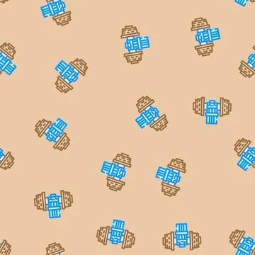 Brake testing aircraft vector seamless pattern Stock Illustration