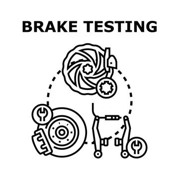 Brake testing system with parts and service icon Stock Illustration
