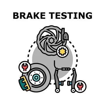 Brake testing system with parts and service icon Stock Illustration