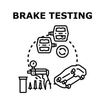 Brake testing system for vehicle maintenance repair Stock Illustration