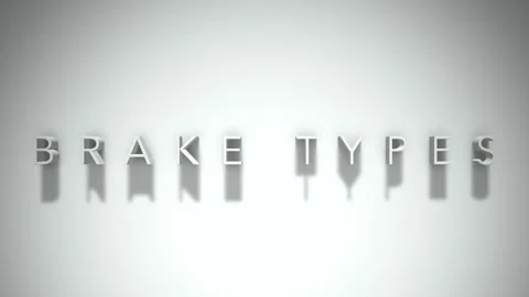 Brake types 3D title animation with shadows on a white background Stock Footage 296917594