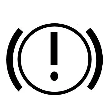 Brake warning light handbrake on light brake system warning light black silh Stock Illustration