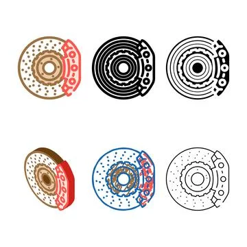 Brakes vehicle speed auto color range icon vector Stock Illustration