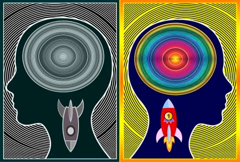 Braking the cycle of negative thoughts Illustrazione stock