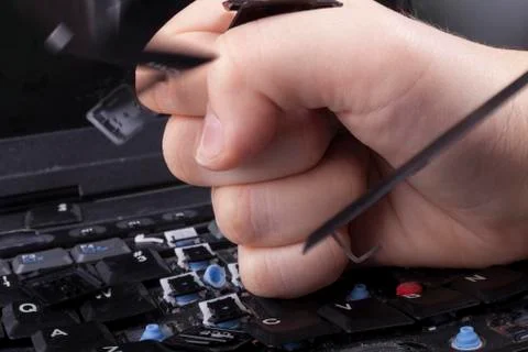 Braking laptop Stock Photos