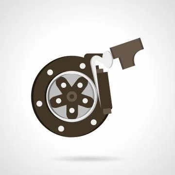 Braking systems flat color design vector icon Stock Illustration