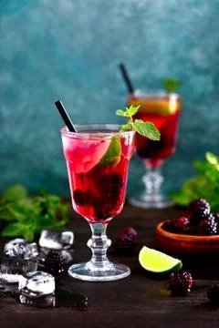 Bramble drink, front view Foto stock