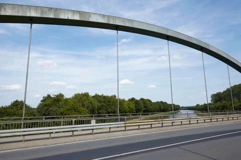 Bramsche (Germany) - Bridge over Mittelland Canal Stock Photos