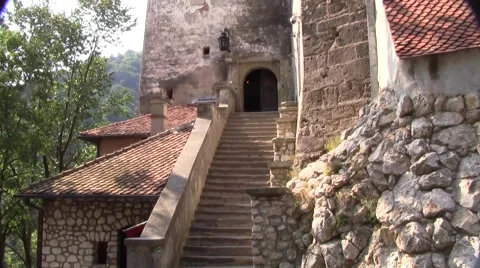 Bran Castle Entrance Stock Footage