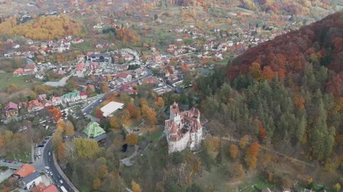 Bran Castle Fly Over Stock Footage 290442090