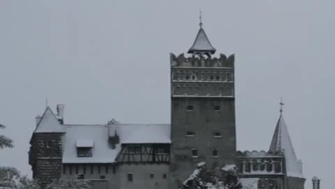 Bran Castle in winter Stock-Footage 9434289