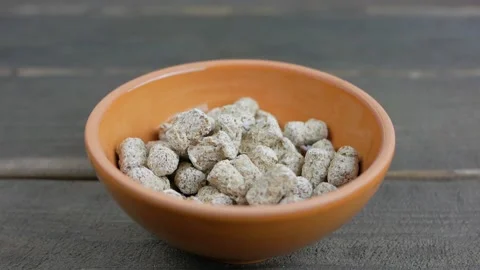 The bran is crumbling. Close-up of bran Stock Footage 138713500