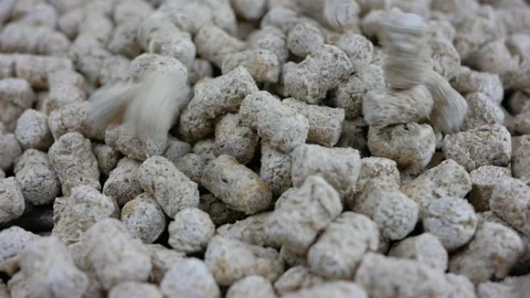 The bran is crumbling. Close-up of bran Stock Footage 138713526