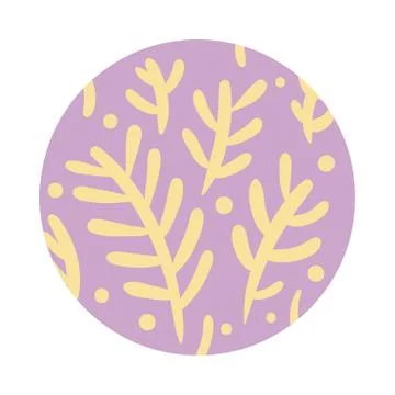 Branch and leafs organic pattern block style 스톡 일러스트