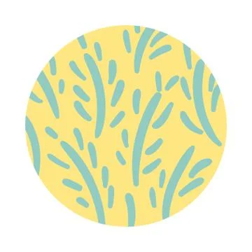 Branch and leafs organic pattern block style Illustrazione stock