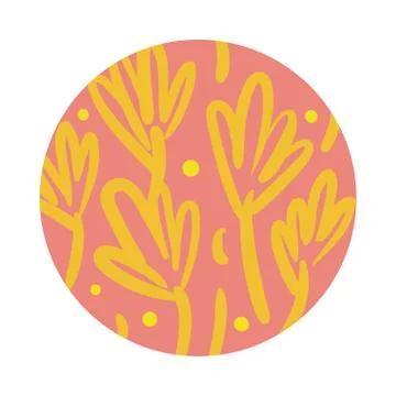 Branch and leafs organic pattern block style Stock Illustration