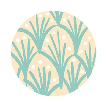 Branch and leafs organic pattern block style 스톡 일러스트