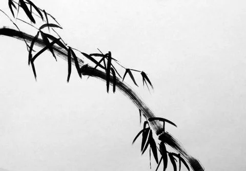 A branch of bamboo Stock Illustration