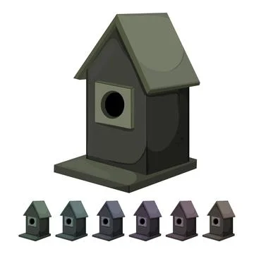 Branch bird house cartoon vector graphic Stock Illustration