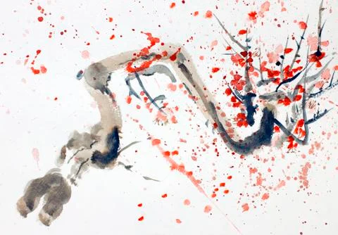 Branch of cherry Stock Illustration