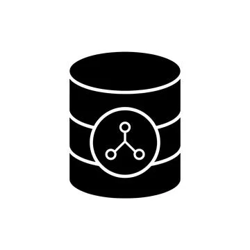 Branch Database Network Black Filled Style Icon Stock Illustration