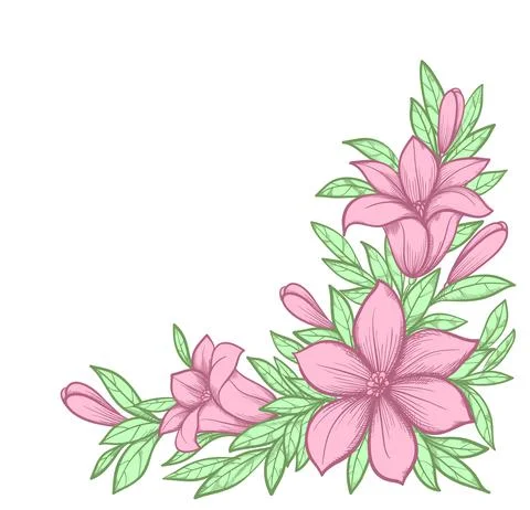 Branch with flowers Stock Illustration