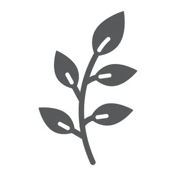 Branch glyph icon, easter and summer, plant sign, vector graphics, a solid Illustrazione stock