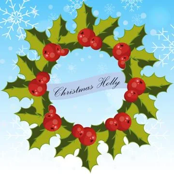 Branch of holly Stock Illustration