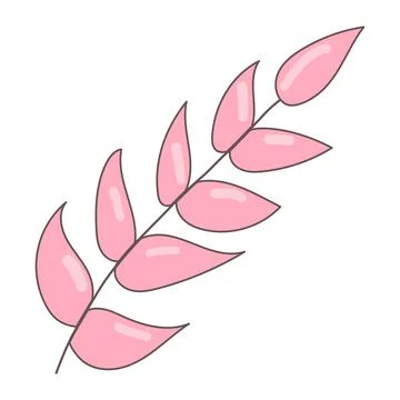 Branch leaf flower tree pink plant element Stock Illustration
