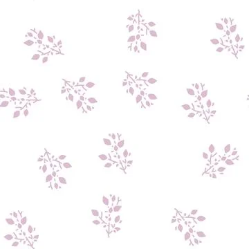 Branch leaf glyph seamless pattern Stock Illustration