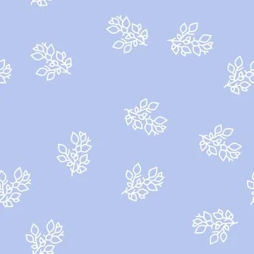 Branch leaf line seamless pattern Stock Illustration