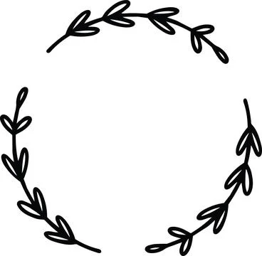 Branch Leaf Monogram Frame Border VEctor Icon Illustrazione stock