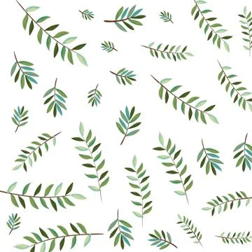 Branch with leafs pattern 스톡 일러스트