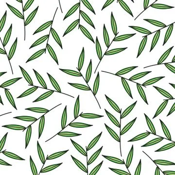 Branch with leafs plants ecology pattern 스톡 일러스트