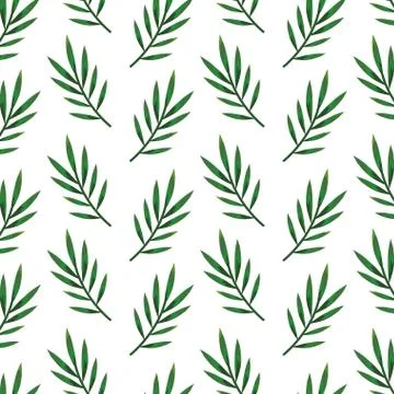 Branch with leafs plants pattern background 스톡 일러스트