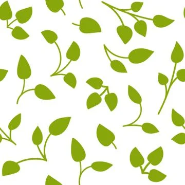 Branch with leaves seamless pattern print vector Stock Illustration