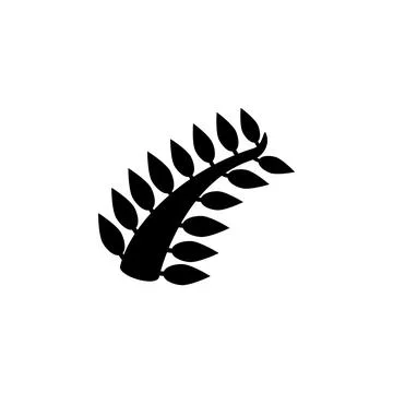 Branch with Leaves, Tree Sprout Solid Flat Vector Icon Isolated on White Back イラスト素材