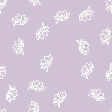 Branch lemon plant line vector seamless pattern イラスト素材