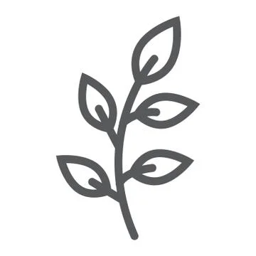 Branch line icon, easter and summer, plant sign, vector graphics, a linear Stock Illustration
