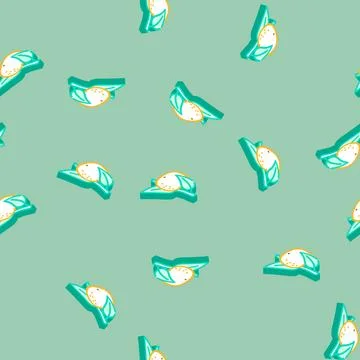 Branch mandarin leaf isometric icon seamless pattern 库存插图