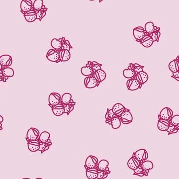 Branch mandarin orange line vector seamless pattern Stock Illustration