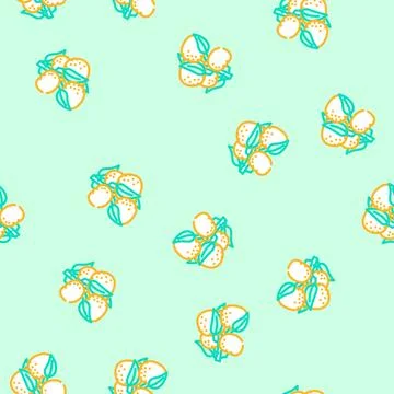 Branch mandarin orange vector seamless pattern 스톡 일러스트