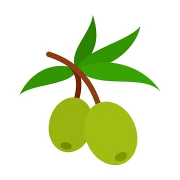 Branch of olives vector flat isolated Stock Illustration