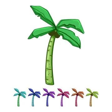 Branch palm coconut cartoon vector graphic Stock-Illustration