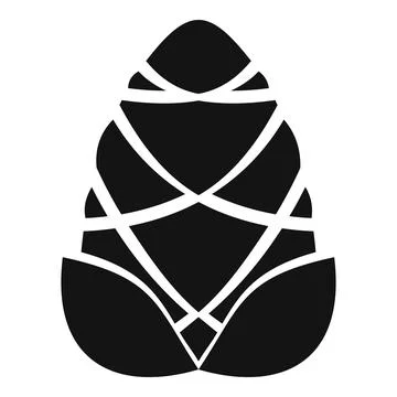 Branch pine cone icon, simple style Illustrazione stock