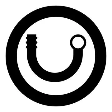 Branch pipe icon in circle round black color vector illustration solid outlin Stock Illustration