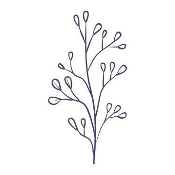 Branch with pistils Stock Illustration