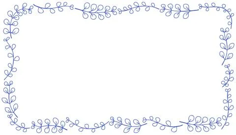 Branch rectangular border banner. Leaves and branches rectangular frame floral Stock Illustration