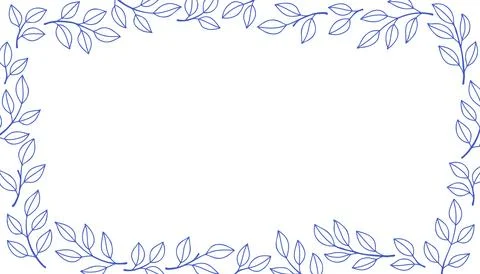 Branch rectangular border banner. Leaves and branches rectangular frame floral Stock Illustration