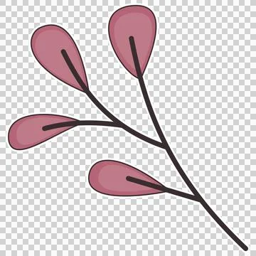Branch with red leaves Stock Illustration